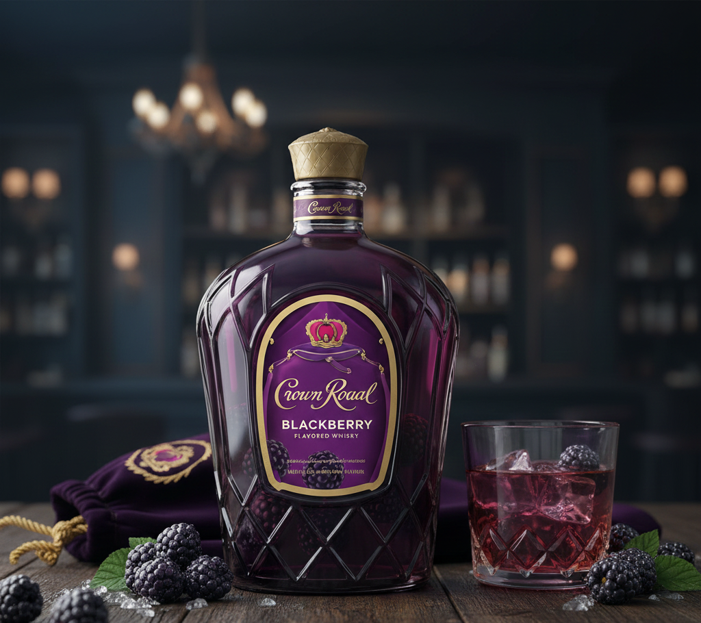 Welcome to the bold, purple-splashed world of Crown Royal Blackberry.